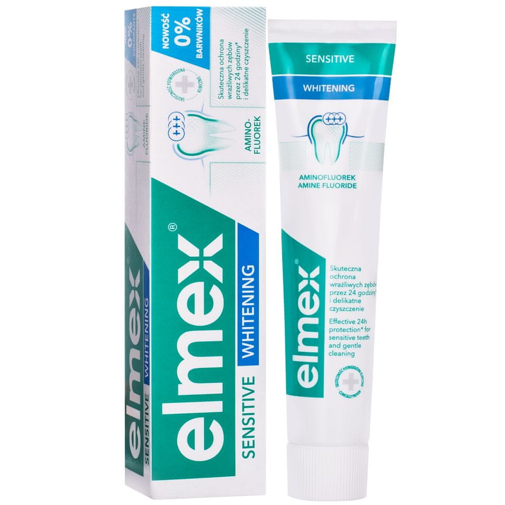 Elmex Whitening - bieliaca zubná pasta, chráni pred zubným kazom; znižuje citlivosť zubov, obsahuje aminfluorid, 75 ml